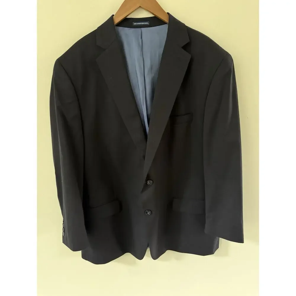 Hart Schaffner Marx Sport Coat Navy Blue Blazer Jacket Classic Single Breasted